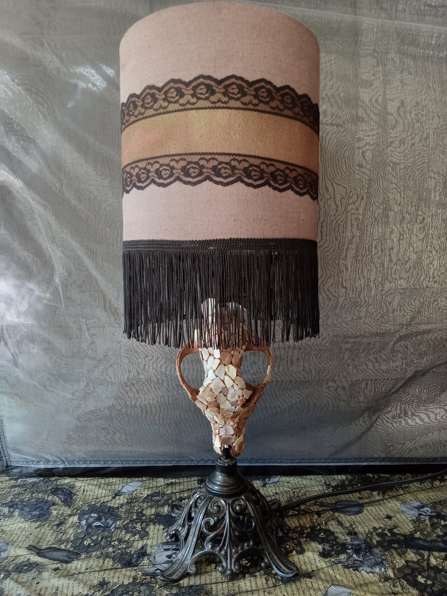 Copper K9 Skull Lamp